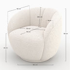 Ysé - Fauteuil En Tissu Bouclé Blanc