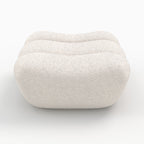 Teddy - Pouf Repose-Pieds En Tissu Bouclé Blanc