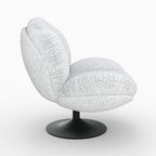 Ricci - Fauteuil Pivotant En Tissu Bouclé Gris Chiné
