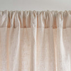 Curtain - Washed Linen With Gathering Braid - Sand Beige