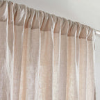 Curtain - Washed Linen With Gathering Braid - Sand Beige