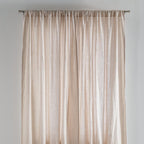 Curtain - Washed Linen With Gathering Braid - Sand Beige