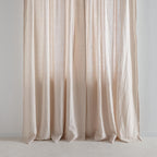 Curtain - Washed Linen With Gathering Braid - Sand Beige