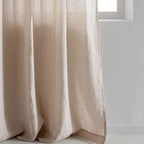 Curtain - Washed Linen With Gathering Braid - Sand Beige