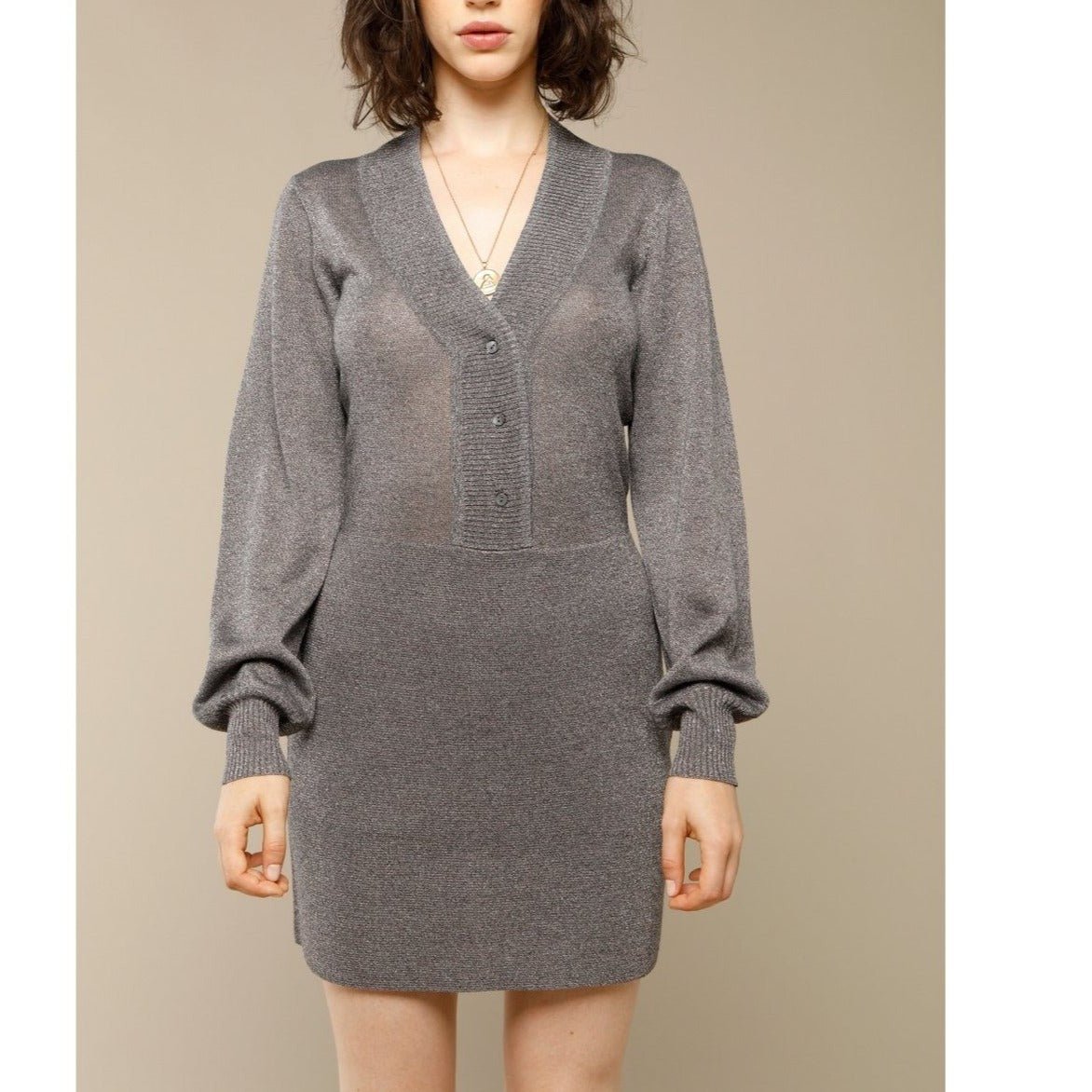 Vestido Alma - Punto Lurex Gris