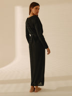 Kimono Largo Negro Glitter