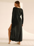 Kimono Largo Negro Glitter
