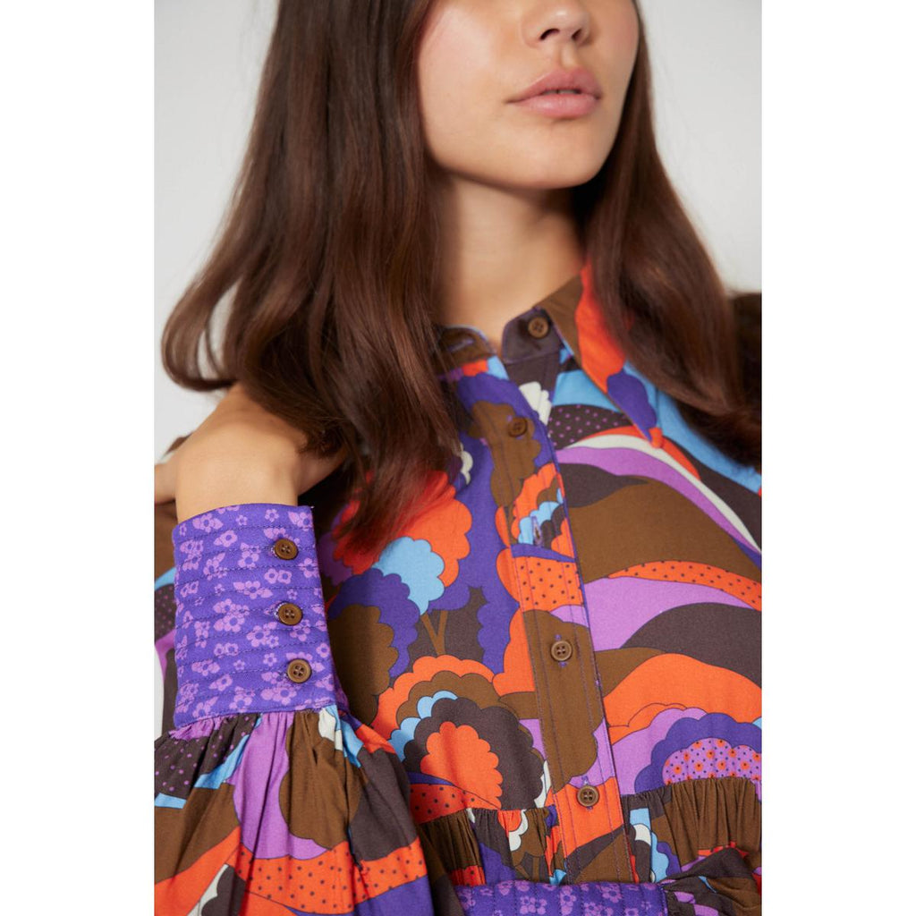 Robe Chemise Purple Country - Multicolore