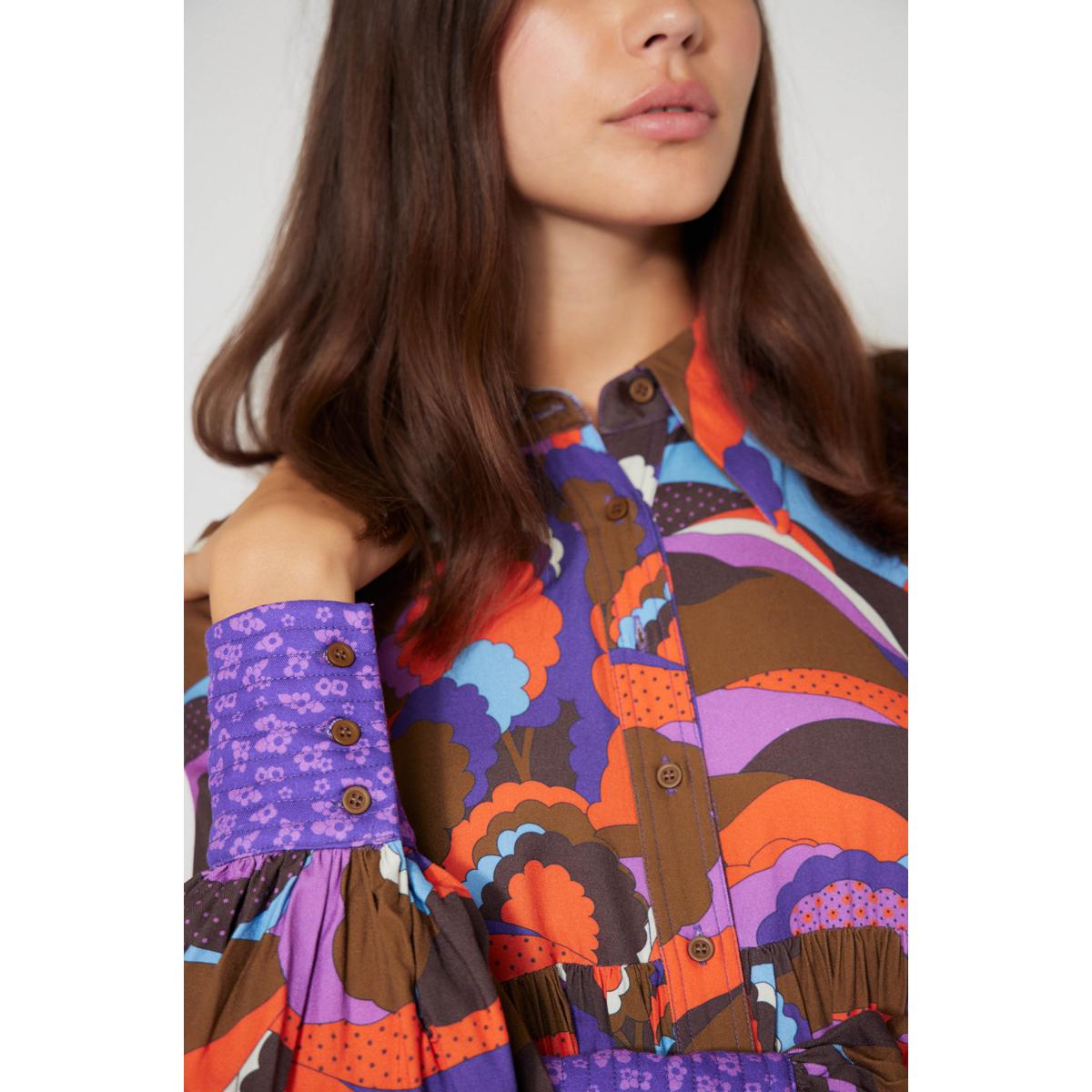 Robe Chemise Purple Country - Multicolore