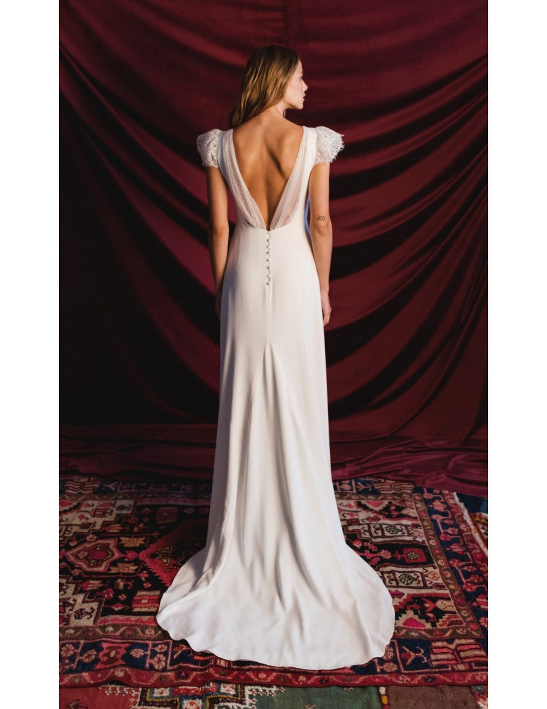 Abito Da Sposa Marina Con Tulle - Bianco Seta