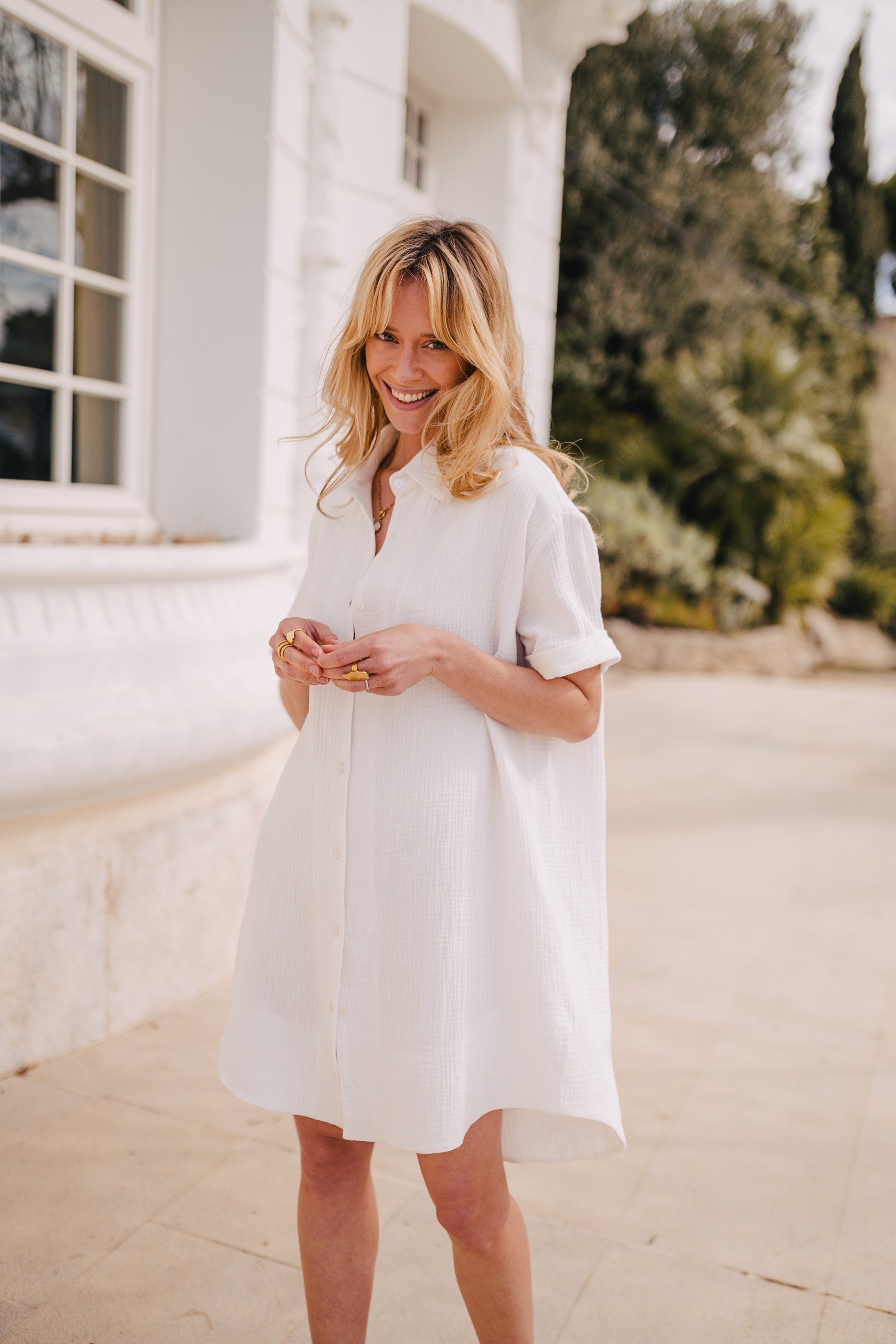 LISA WHITE COTTON DRESS