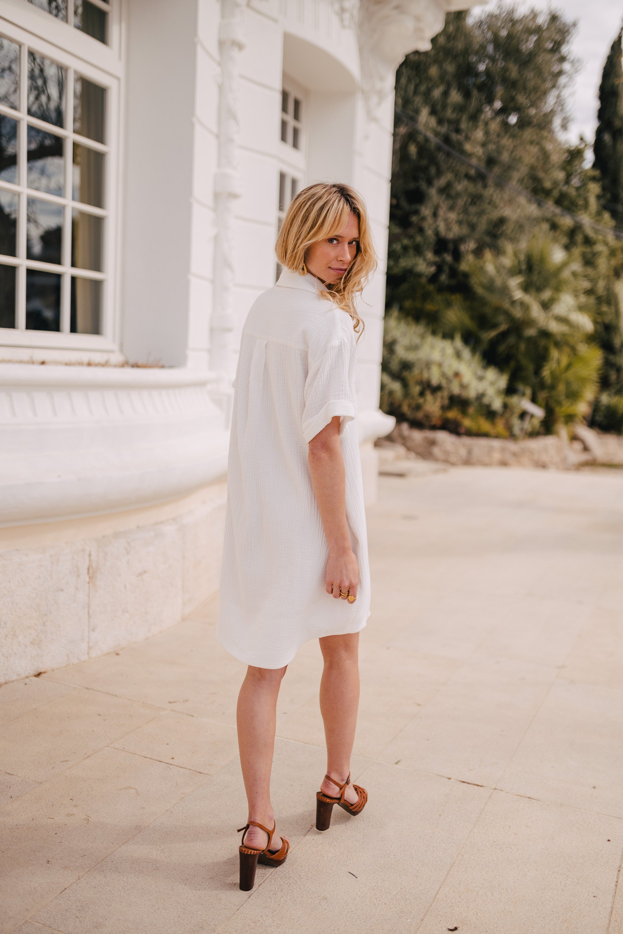 LISA WHITE COTTON DRESS