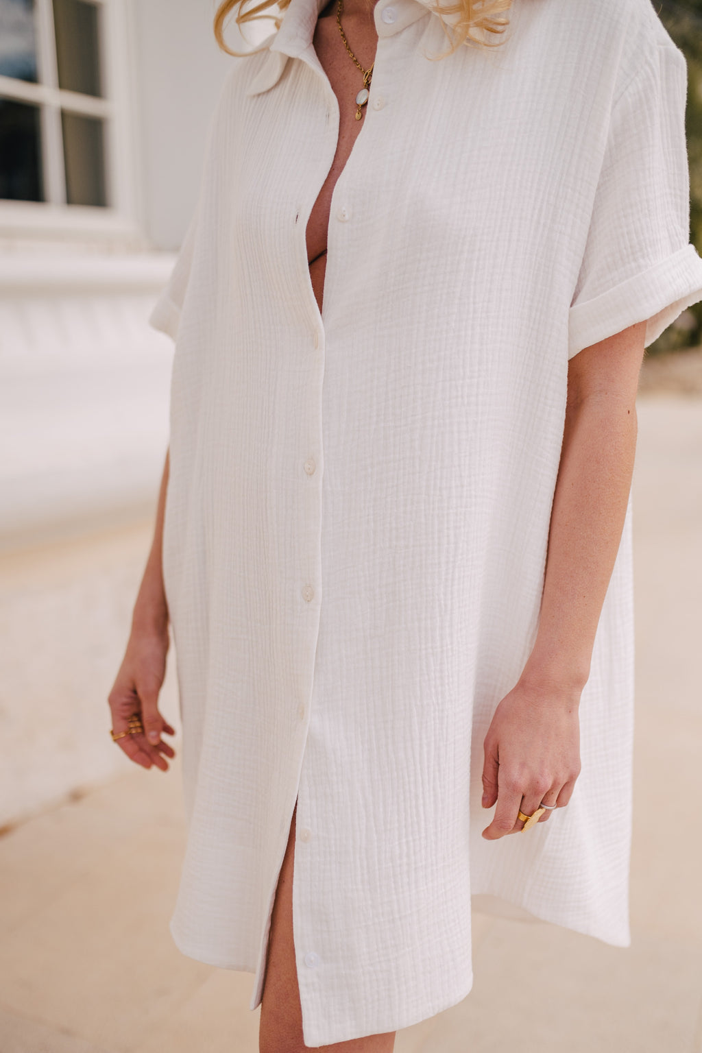 LISA WHITE COTTON DRESS