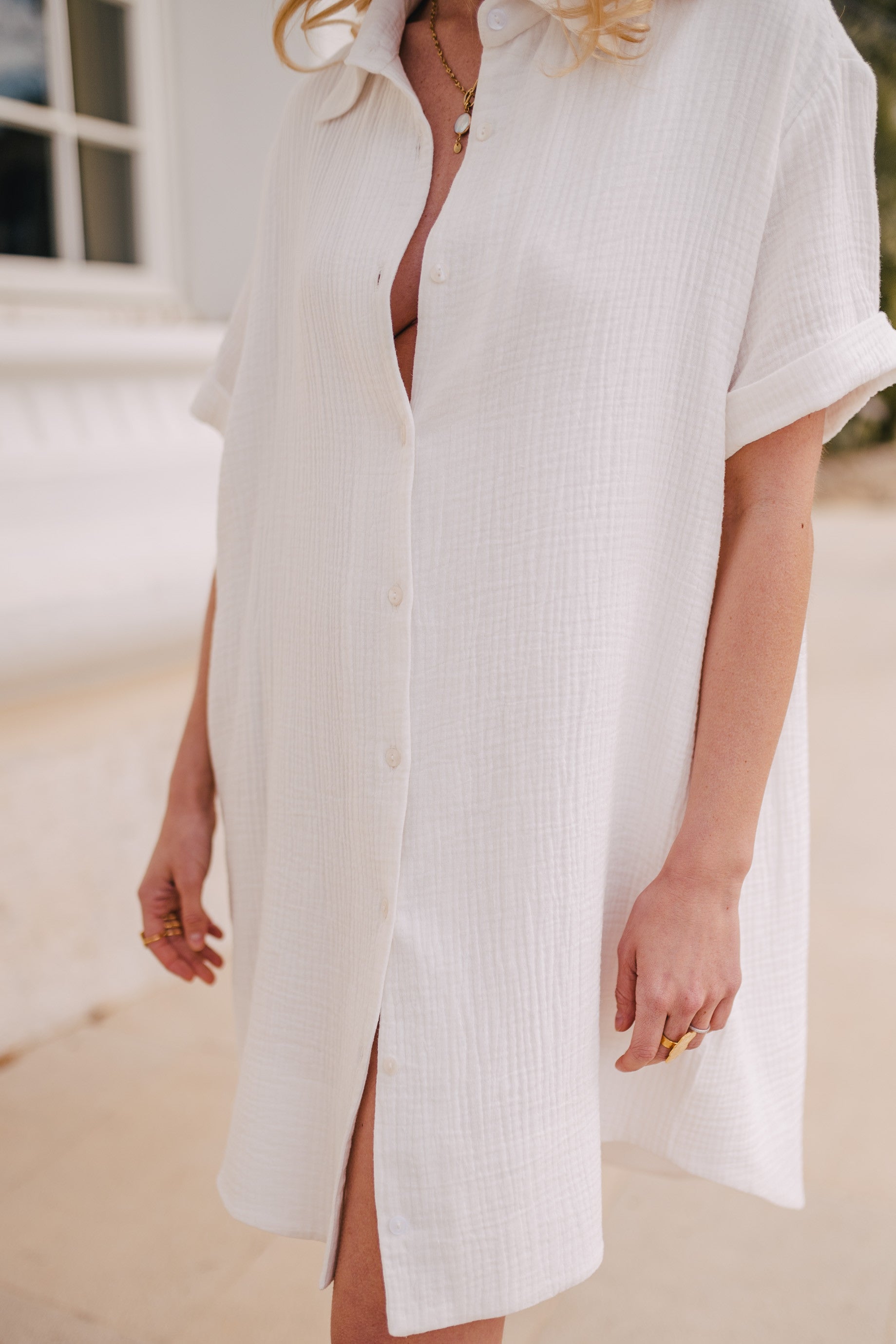 LISA WHITE COTTON DRESS