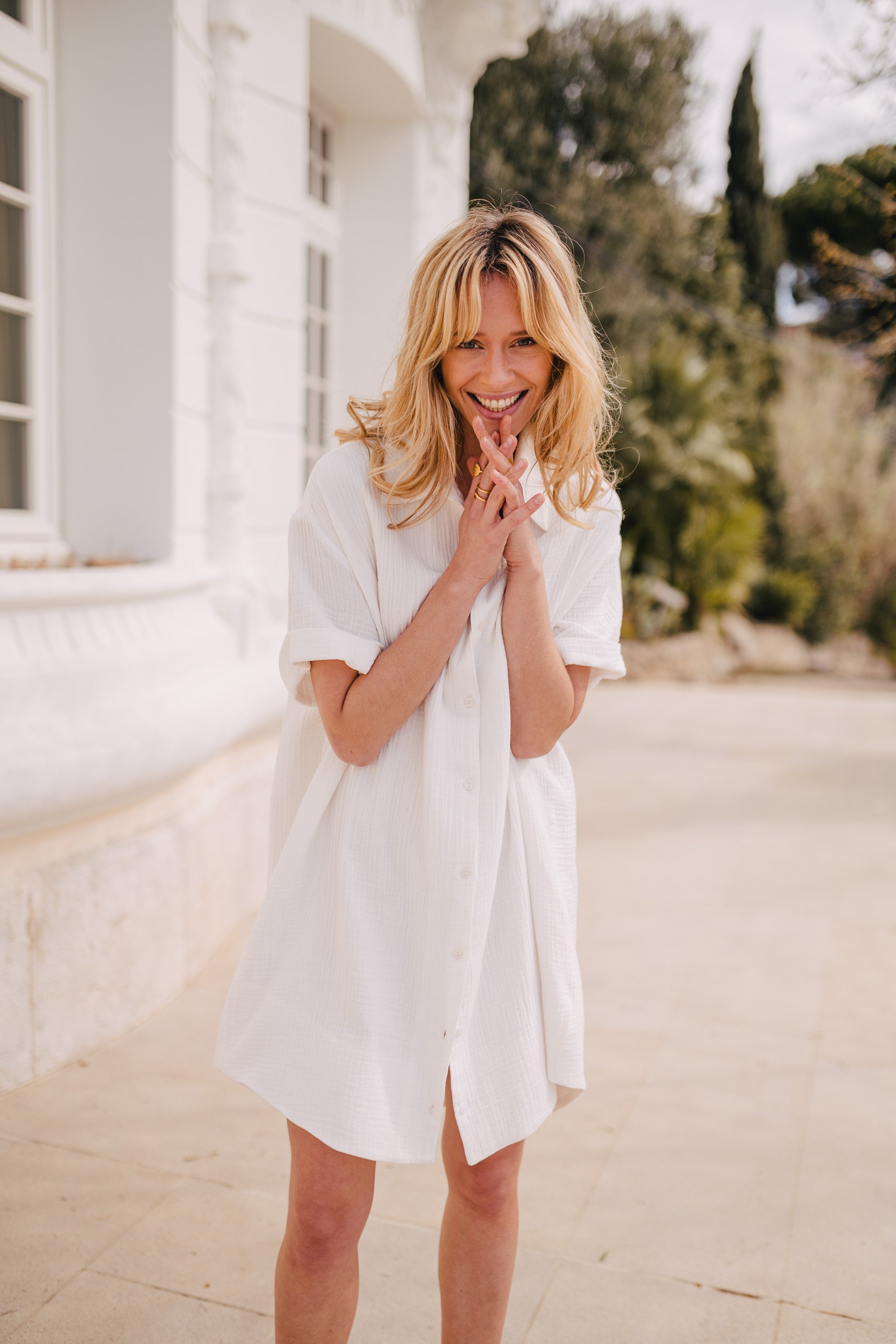 LISA WHITE COTTON DRESS