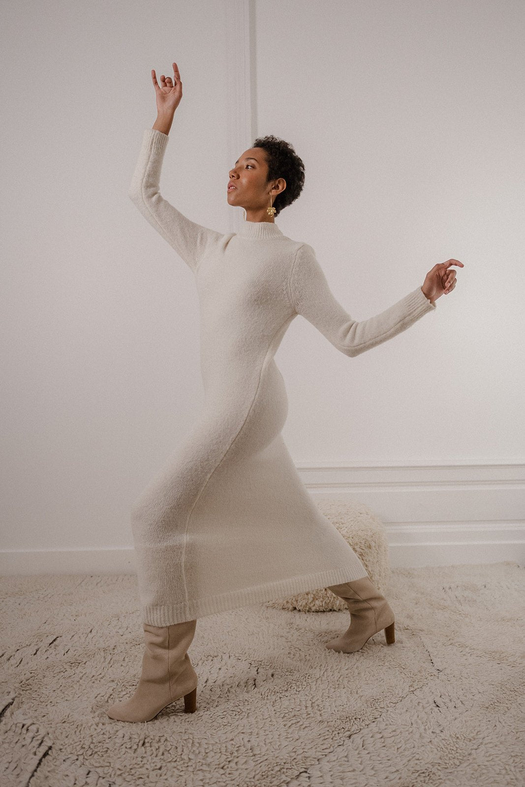 Plume Paris - Vestido Punto Uma - Crudo