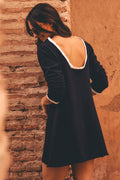NADY NAVY ECRU DRESS