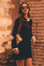 NADY NAVY ECRU DRESS