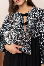 RÉNÉTA SILVER SEQUIN DRESS