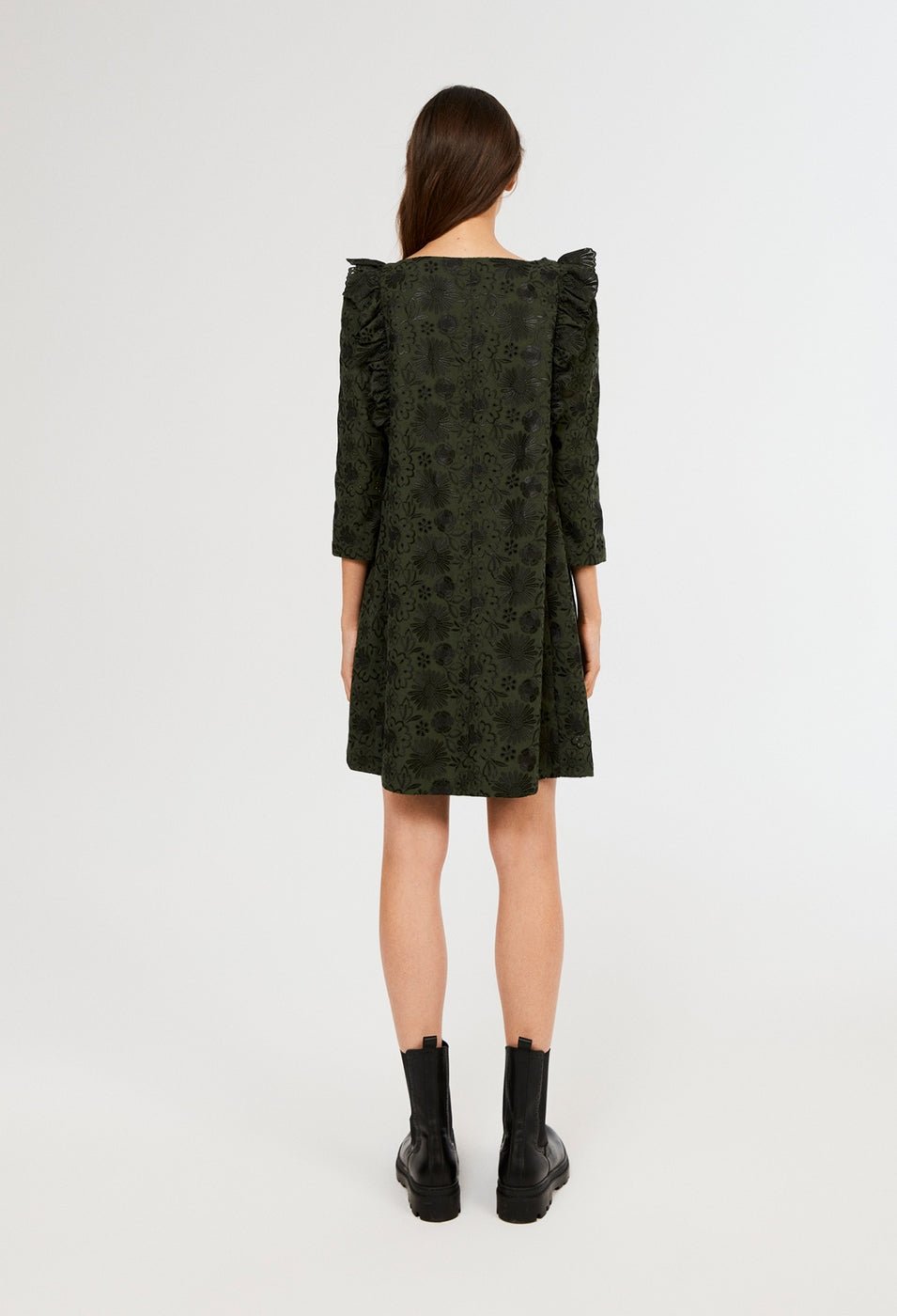 Claudie Pierlot - Vestido bordado Rififi - Verde bosque