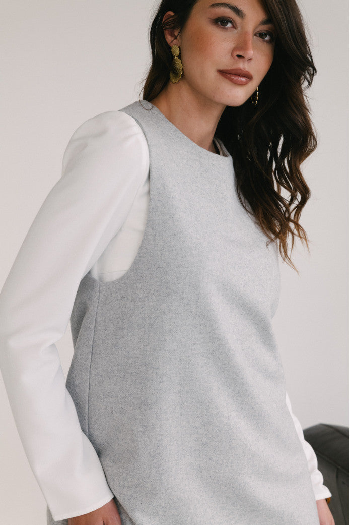 Robe Romine Laine Grise