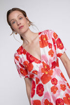 Anna Dress Red Blossom