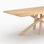 Robin - Table Rectangulaire En Bois D'Hévéa Massif Clair 8 Personnes