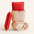 Esponja lavable doble absorción roja con soporte