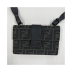 Fendi - Borsa a spalla Baguette convertibile in marsupio in tela - Nero