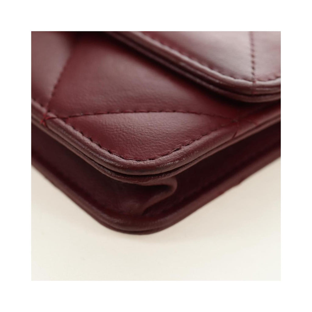 Chanel - Axelväska 19 Wallet On Chain Läder - Vinröd