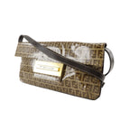Fendi - Zucchino Mamma Baguette Plastic Axelremsväska - Brun