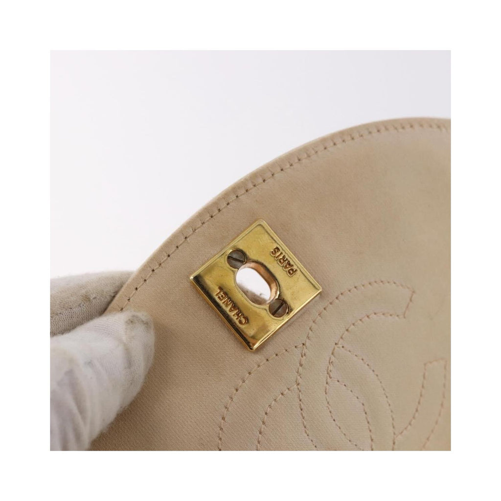 Chanel - Axelväska Vintage Round Flap Satin - Beige