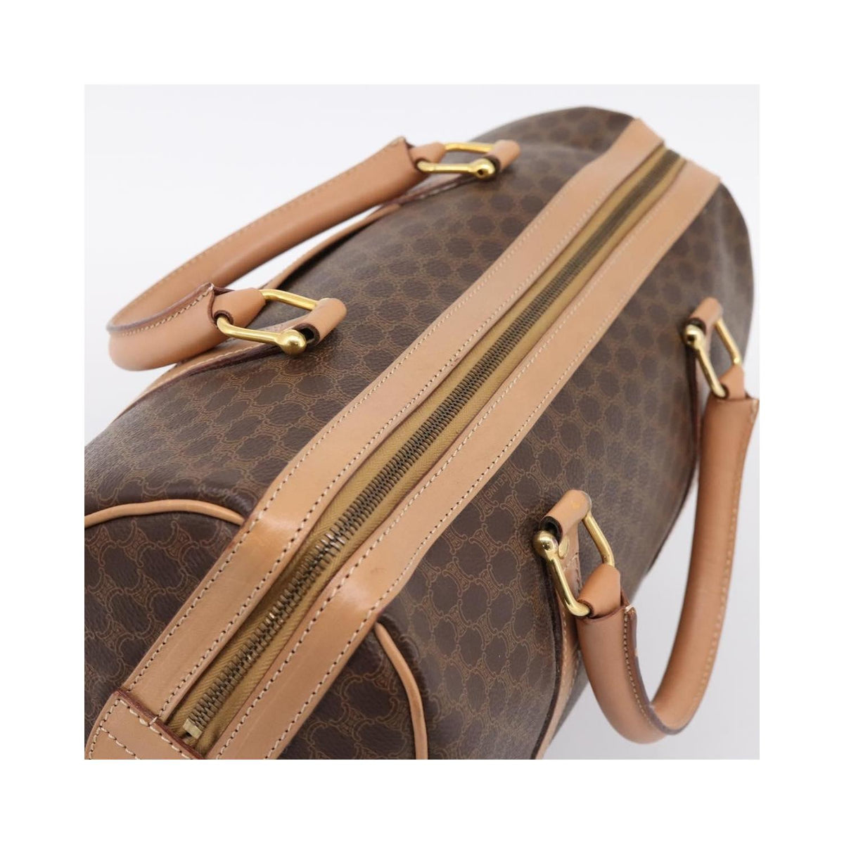 Celine - Torebka Do Ręki Vintage Macadam Boston Pvc - Brązowa