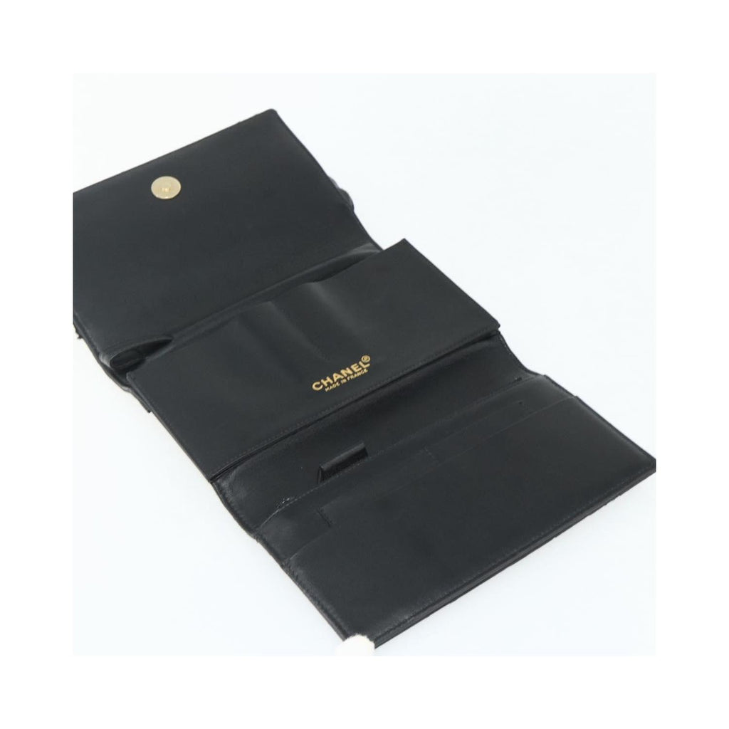Chanel - Flap Clutch Kuverttaske Læder - Sort