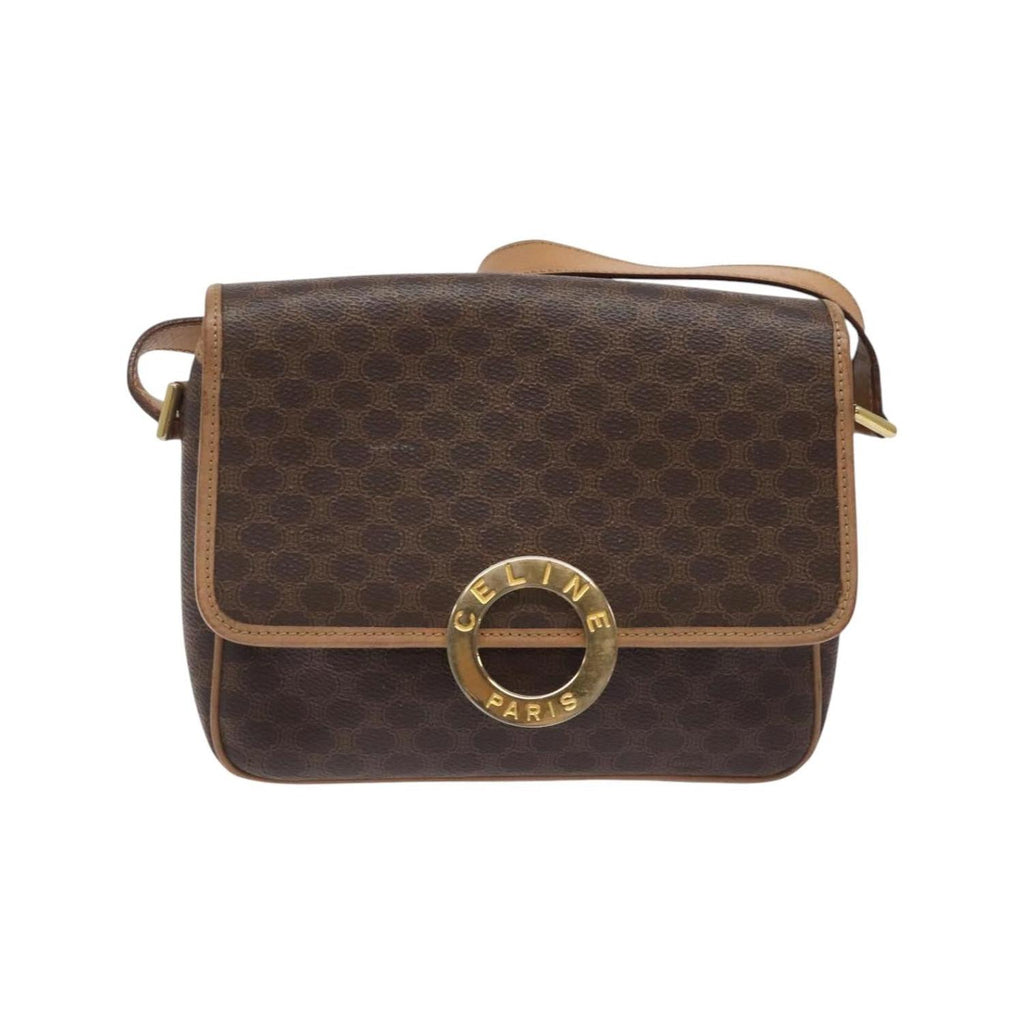 Celine - Sac Porté Épaule Vintage Macadam Circle Logo Toile - Marron