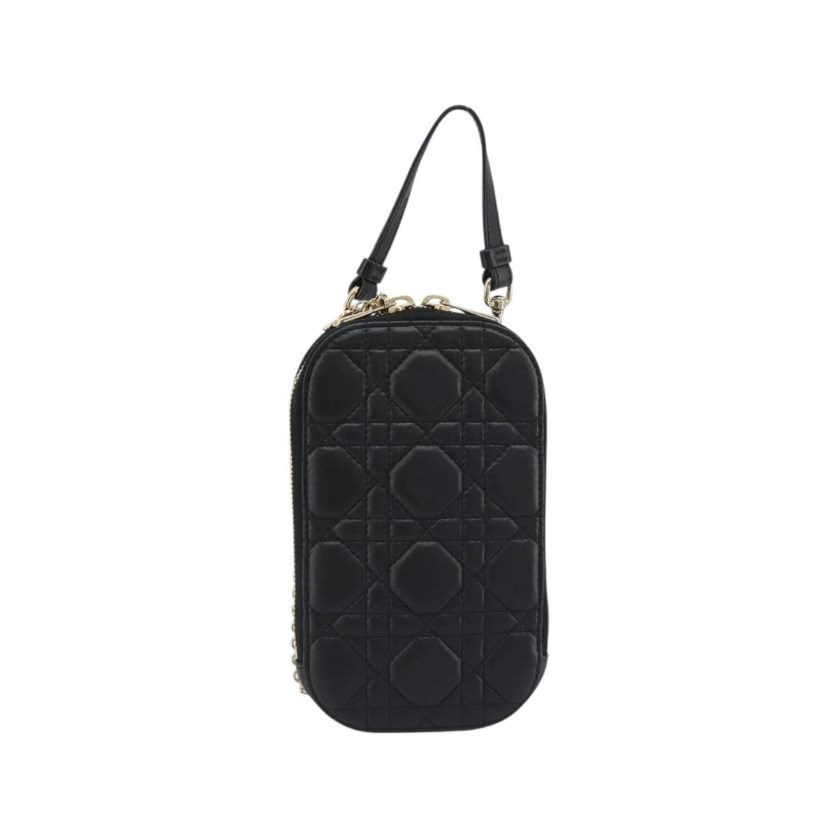 Christian Dior - Axelväska Lady Dior Phone Holder On Chain Läder - Svart