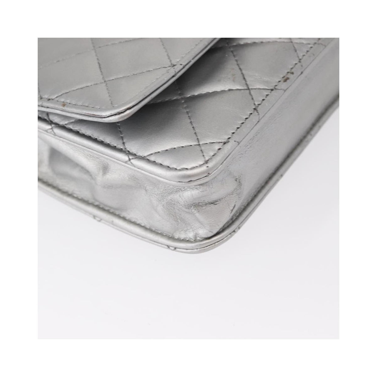 Chanel - Axelremsväska Reissue 2.55 Wallet On Chain Läder - Silver