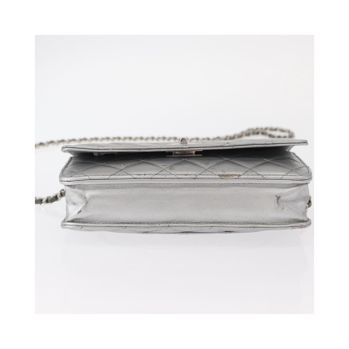 Chanel - Axelremsväska Reissue 2.55 Wallet On Chain Läder - Silver