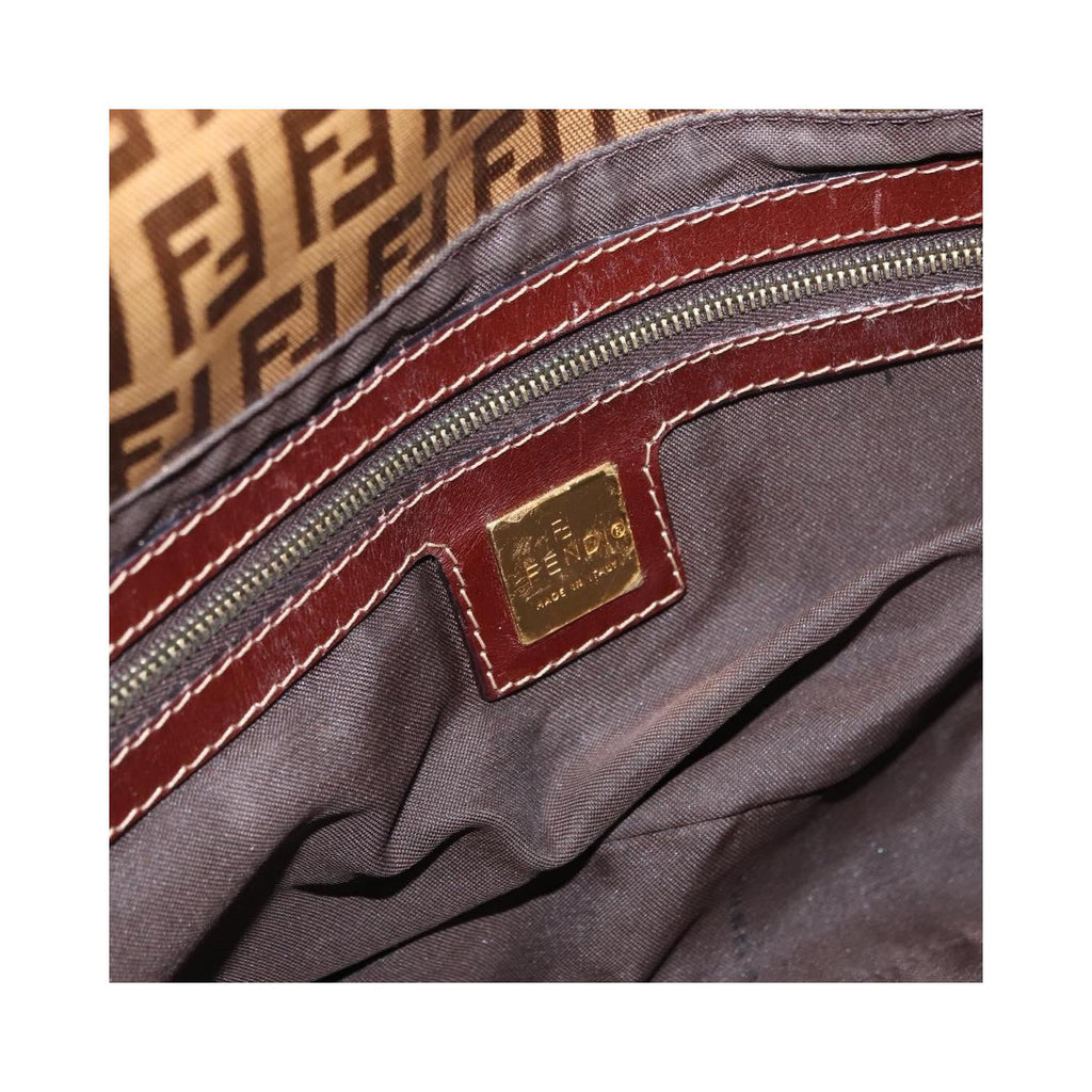 Fendi - Torba Na Ramię Mamma Baguette Z PVC - Brązowa