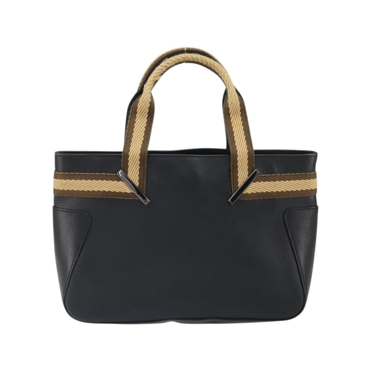 Gucci - Vintage Web Tote Lædershopper - Sort