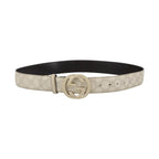 Gucci Vintage Interlocking G Cinturón Reversible Cuero Fino