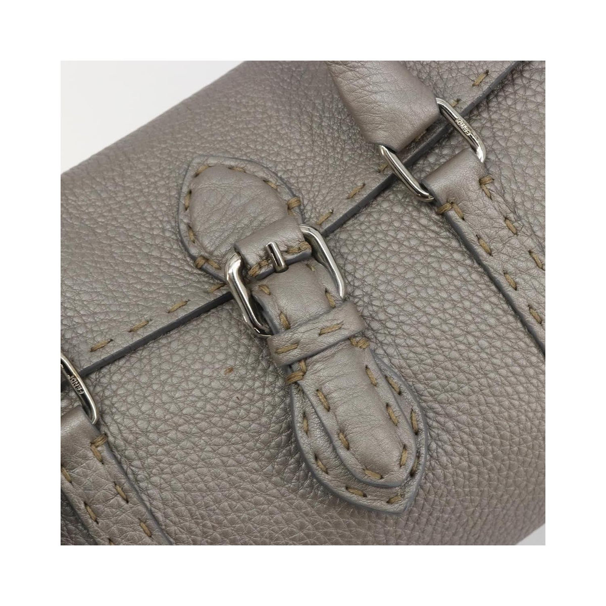 Fendi - Borsa a mano Selleria Linda mini in pelle - Grigio