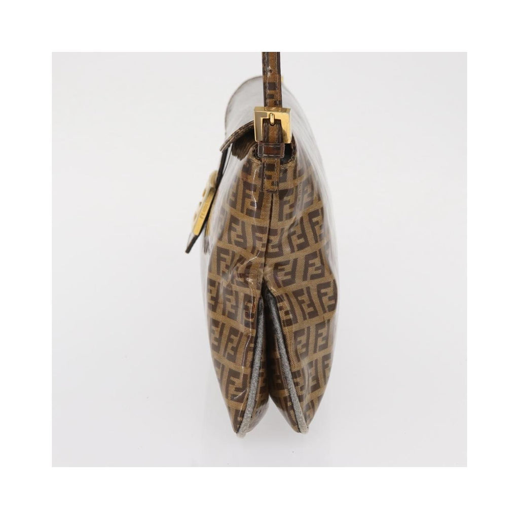 Fendi - Torba Na Ramię Mamma Baguette Z PVC - Brązowa