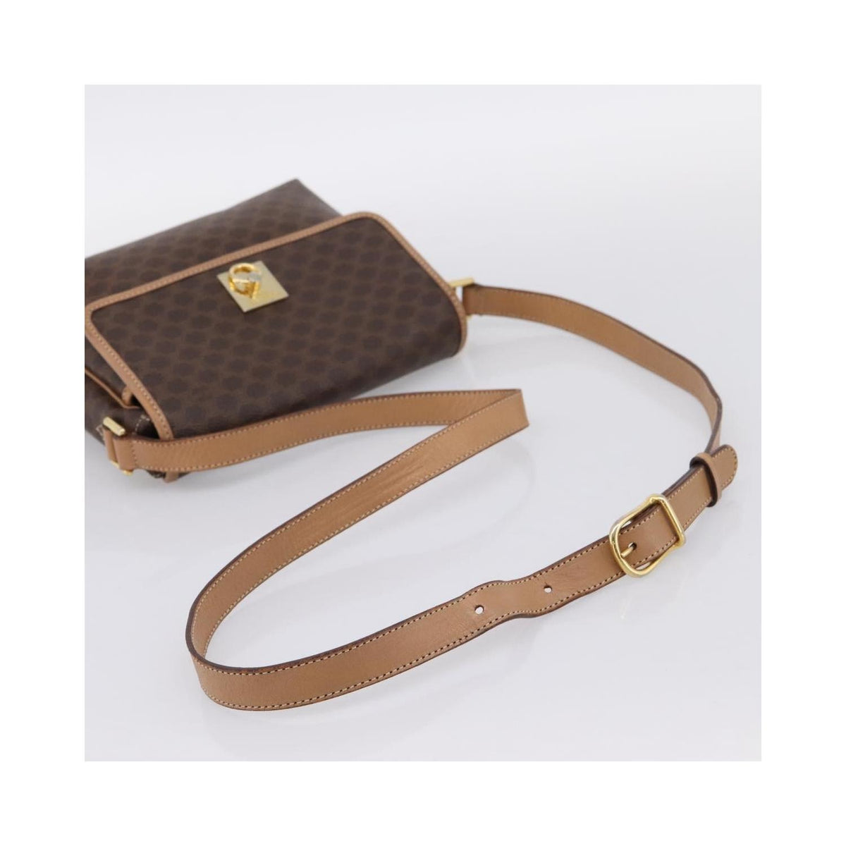 Celine - Macadam Medium Skuldertaske i Lærred - Brun