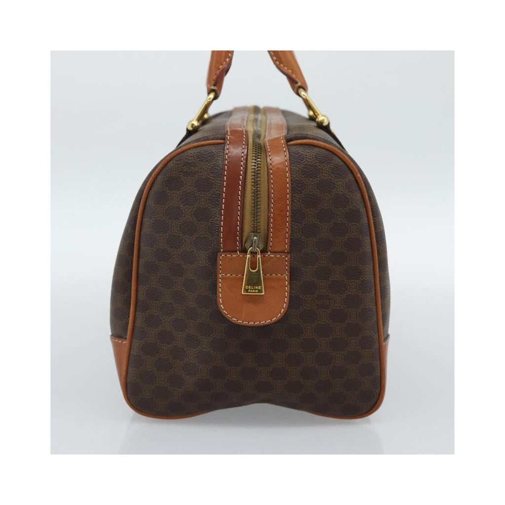 Celine - Torebka Do Ręki Vintage Macadam Boston Z Płótna - Brązowa