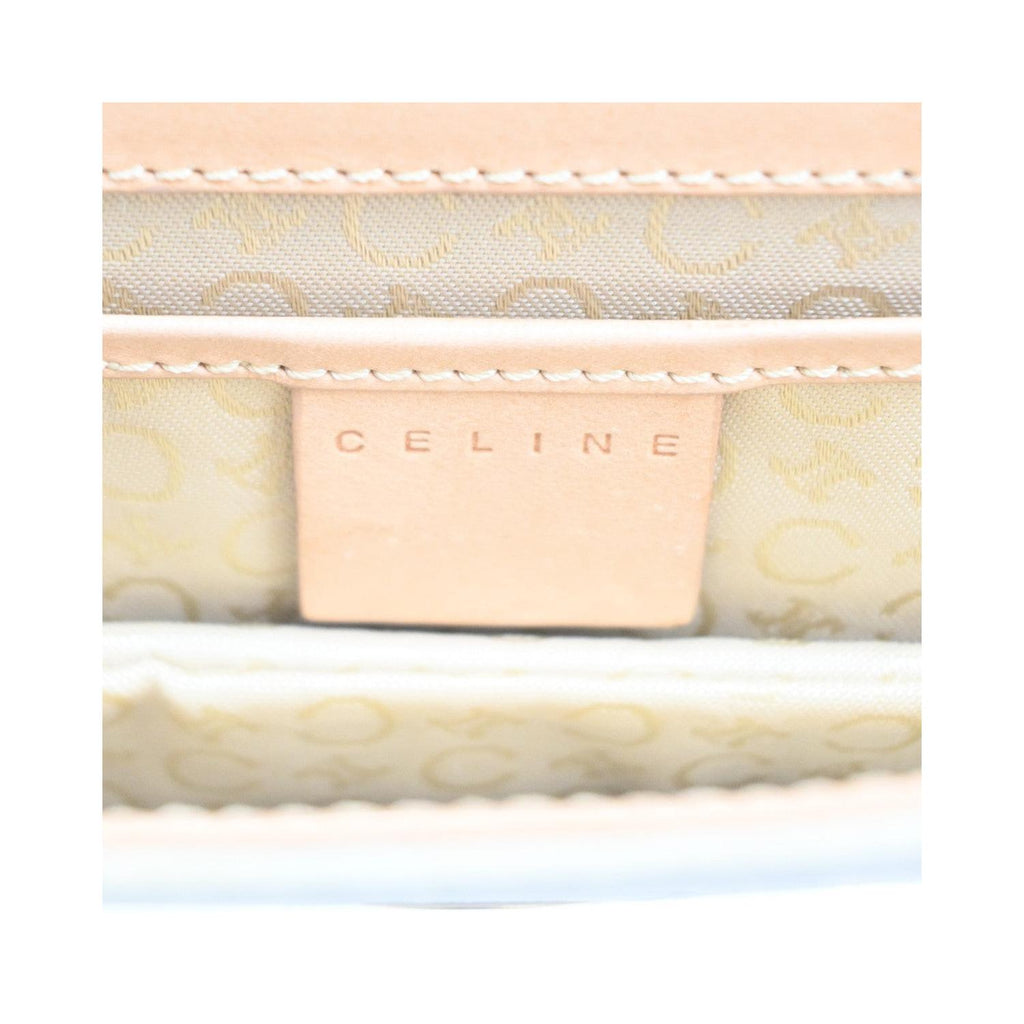 Celine - C Macadam Shoulder Pochette i mocka - Beige