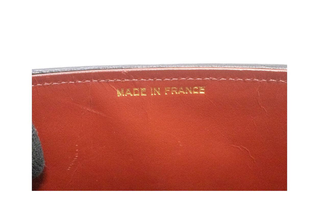 Chanel - Axelremsväska Vintage Round Flap Small Läder - Svart