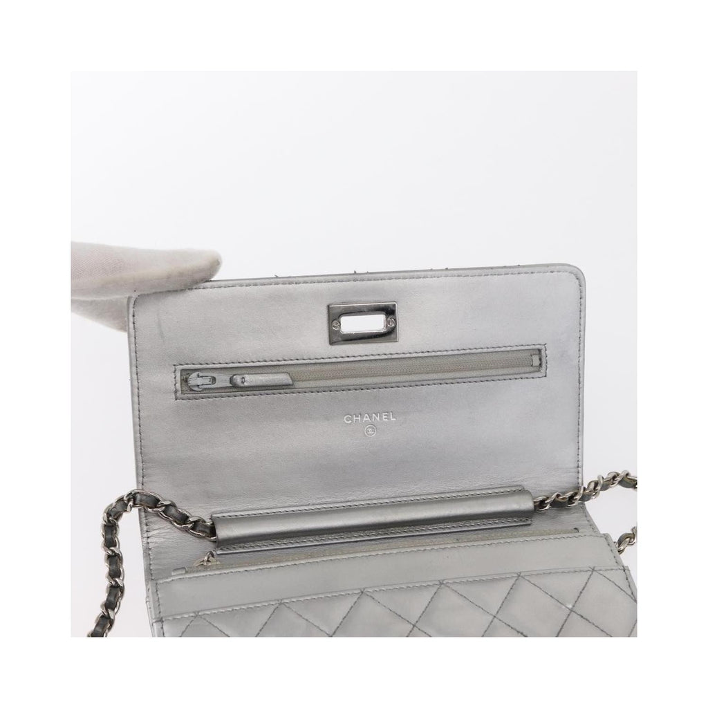 Chanel - Axelremsväska Reissue 2.55 Wallet On Chain Läder - Silver