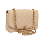 Chanel - Vintage Diana Flap Liten Axelremsväska i Canvas - Rosa