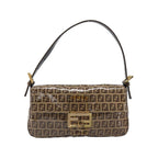 Fendi - Axelväska Mamma Baguette Medium Canvas - Beige